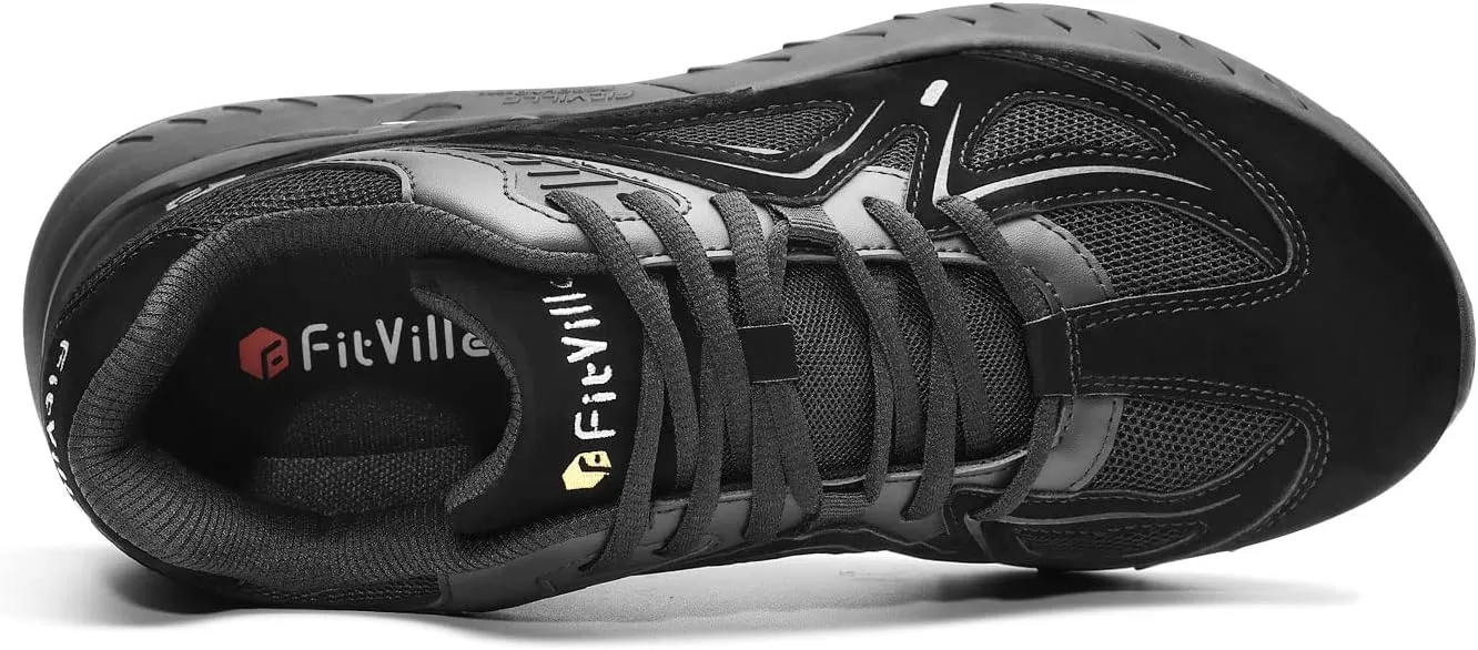 FitVille Extra Wide Walking Shoes for Men Wide Width Sneakers for Flat Feet Arch Fit Heel Pain Relief - Rebound Core