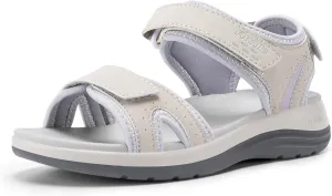 FitVille Women's Orthopedic Wide Sandals Strappy Arch Support Flat Sandals for Plantar Fasciitis & Swollen Feet | Adjustable Ankle Strap
