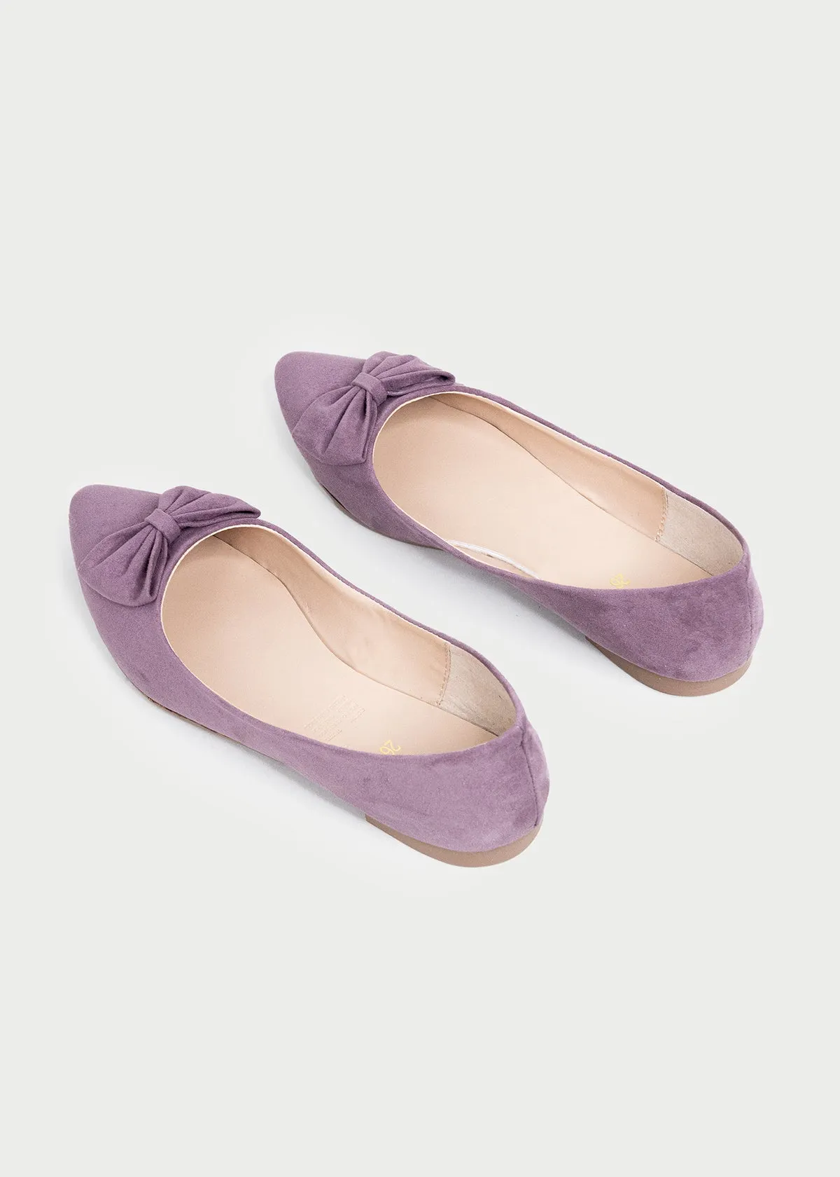 Flat puntal moño suede
