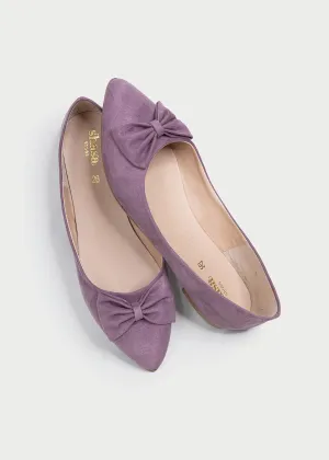Flat puntal moño suede