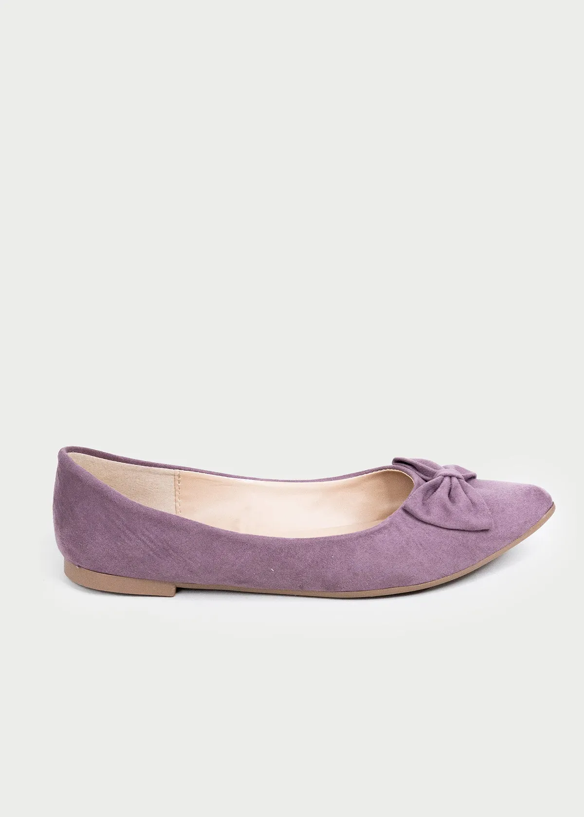 Flat puntal moño suede
