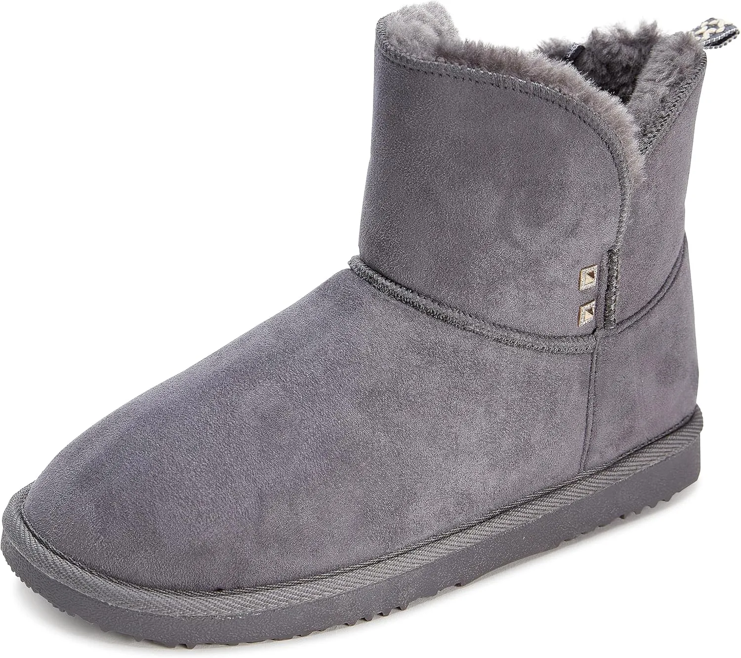 Floopi Warm Winter Boots for Women- Classic Ankle Cut, Eco-Friendly Suede Exterior, Faux Fur- Plush Interior- Anti-Skid Flat Sole, Casual Everyday Wear