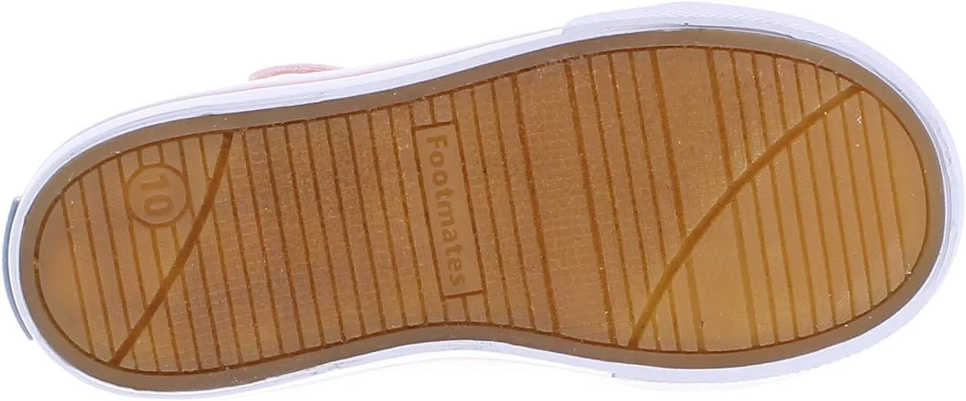FOOTMATES Drew Mary Jane Flat T-Strap Girls Canvas Walking Sneakers with Custom-Fit Insoles, Slip-Resistant Vulcanized Outsoles