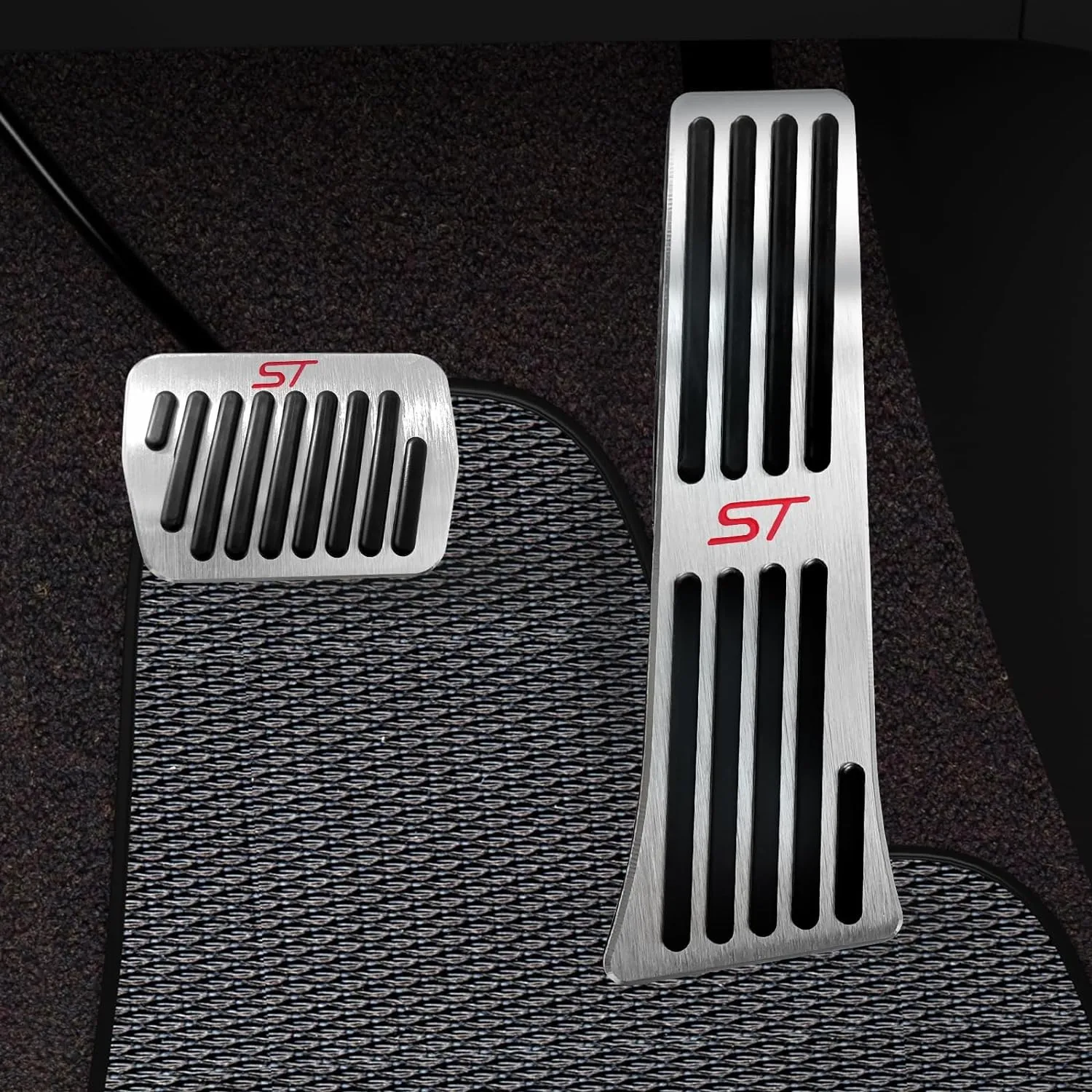 for Ford Explorer 2025 2024 2023 2022-2020 Aluminum Performance Pedals Set Non-Slip Accelerator and Brake Pedals Cover No Drill Brake Gas Accelerator Accessories 2Pcs(ST)