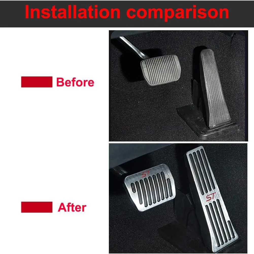 for Ford Explorer 2025 2024 2023 2022-2020 Aluminum Performance Pedals Set Non-Slip Accelerator and Brake Pedals Cover No Drill Brake Gas Accelerator Accessories 2Pcs(ST)