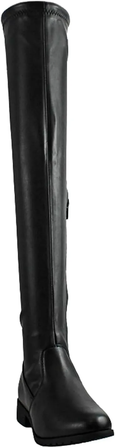 Forever Link Jalen-H4 Women's Over The Knee Thigh High Flat Boot,Leopard