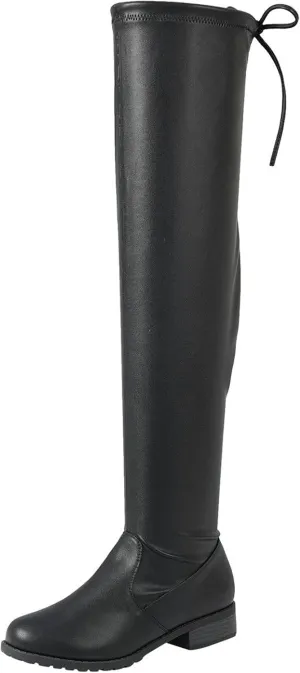 Forever Link Jalen-H4 Women's Over The Knee Thigh High Flat Boot,Leopard