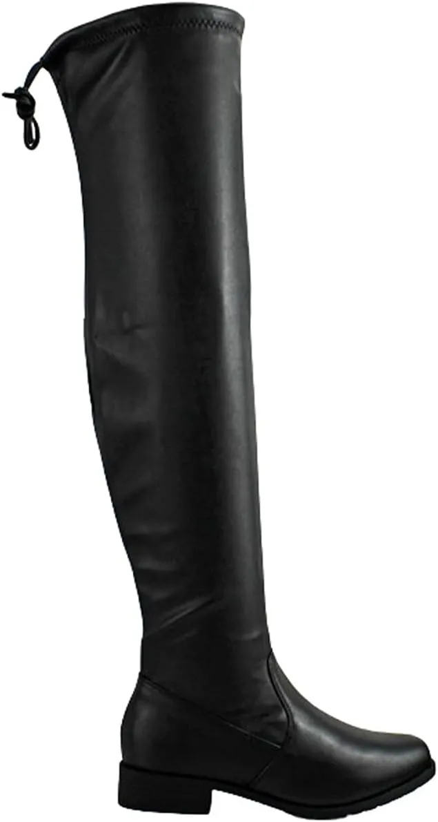 Forever Link Jalen-H4 Women's Over The Knee Thigh High Flat Boot,Leopard