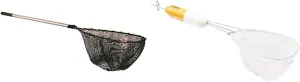 Frabill Sportsman Rubber Landing Net Bundle with Telescoping Handle and Floating Dip Net