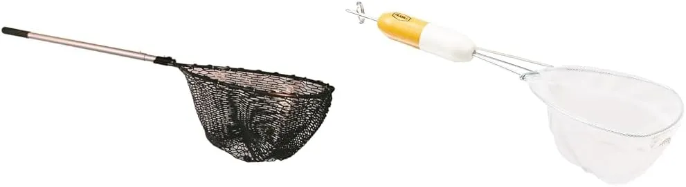 Frabill Sportsman Rubber Landing Net Bundle with Telescoping Handle and Floating Dip Net