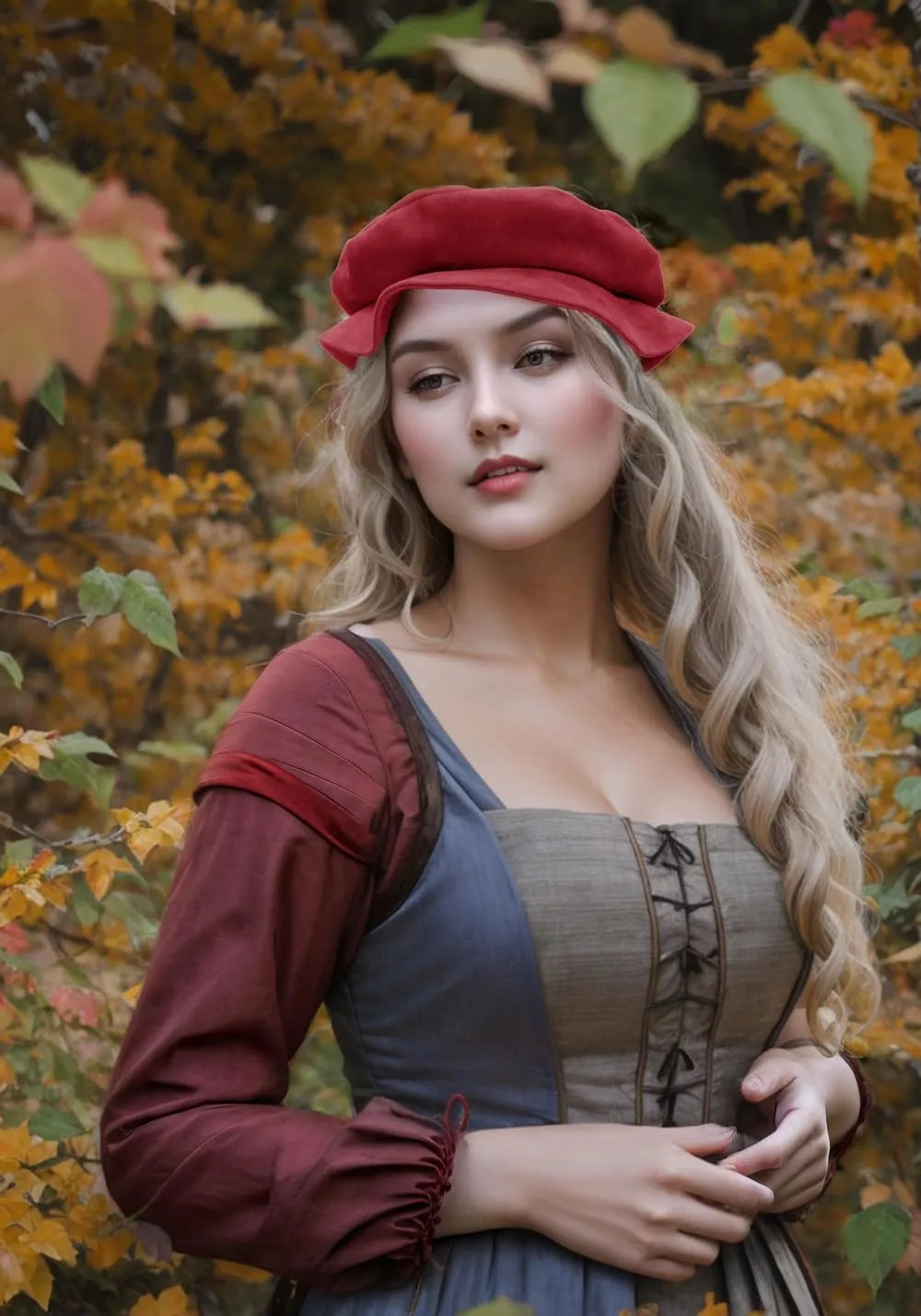 FURPHI Medieval Tudor Flat Cap Faux Suede Beret Hat Renaissance Festival Costume Accessories for Men Women