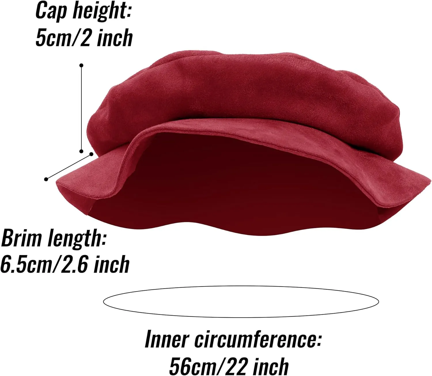 FURPHI Medieval Tudor Flat Cap Faux Suede Beret Hat Renaissance Festival Costume Accessories for Men Women