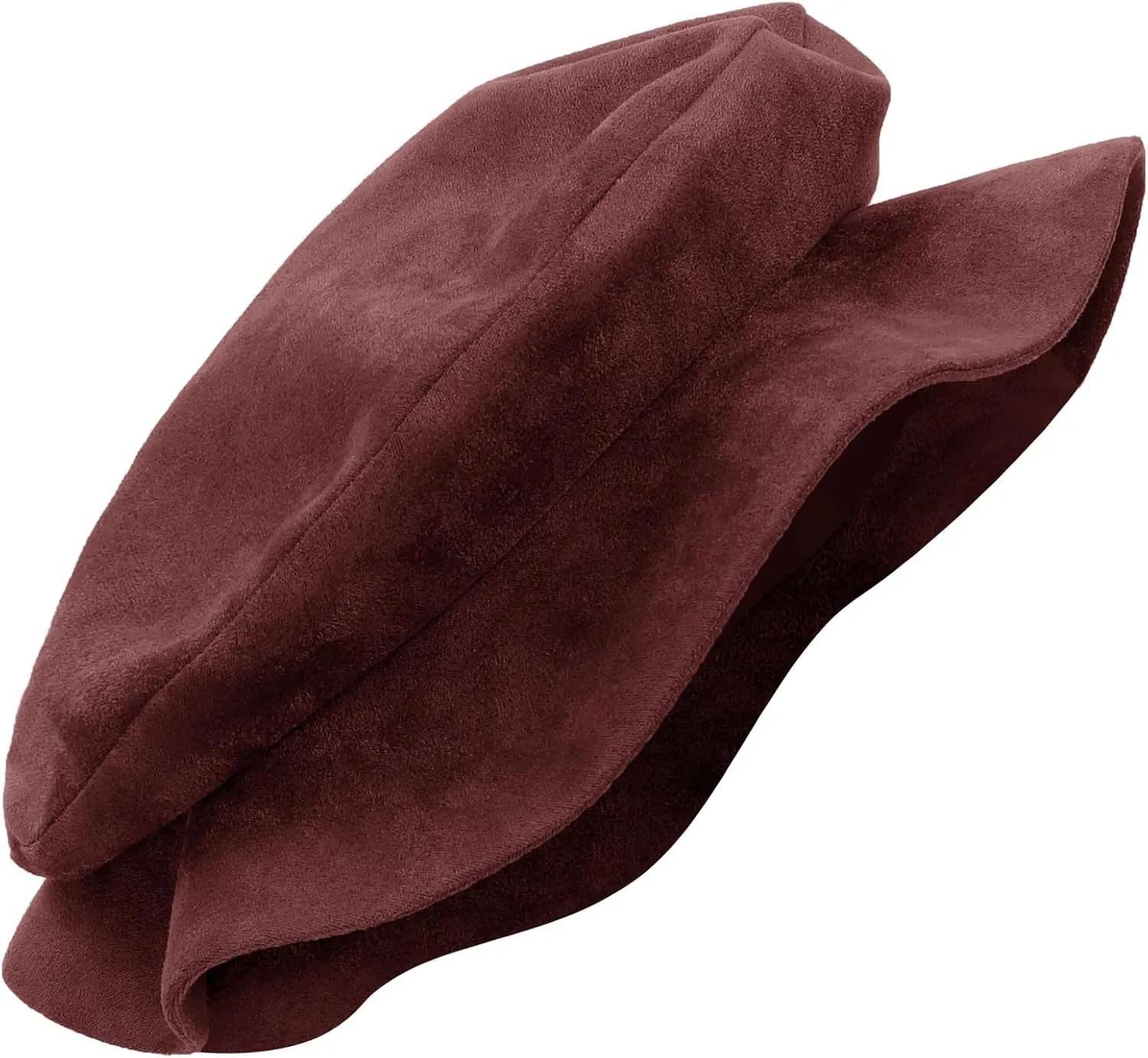 FURPHI Medieval Tudor Flat Cap Faux Suede Beret Hat Renaissance Festival Costume Accessories for Men Women