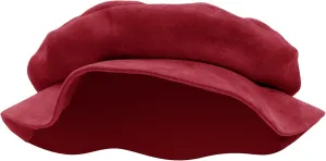 FURPHI Medieval Tudor Flat Cap Faux Suede Beret Hat Renaissance Festival Costume Accessories for Men Women