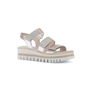 Gabor Alfa- Ladies Velcro Sandal in Gold