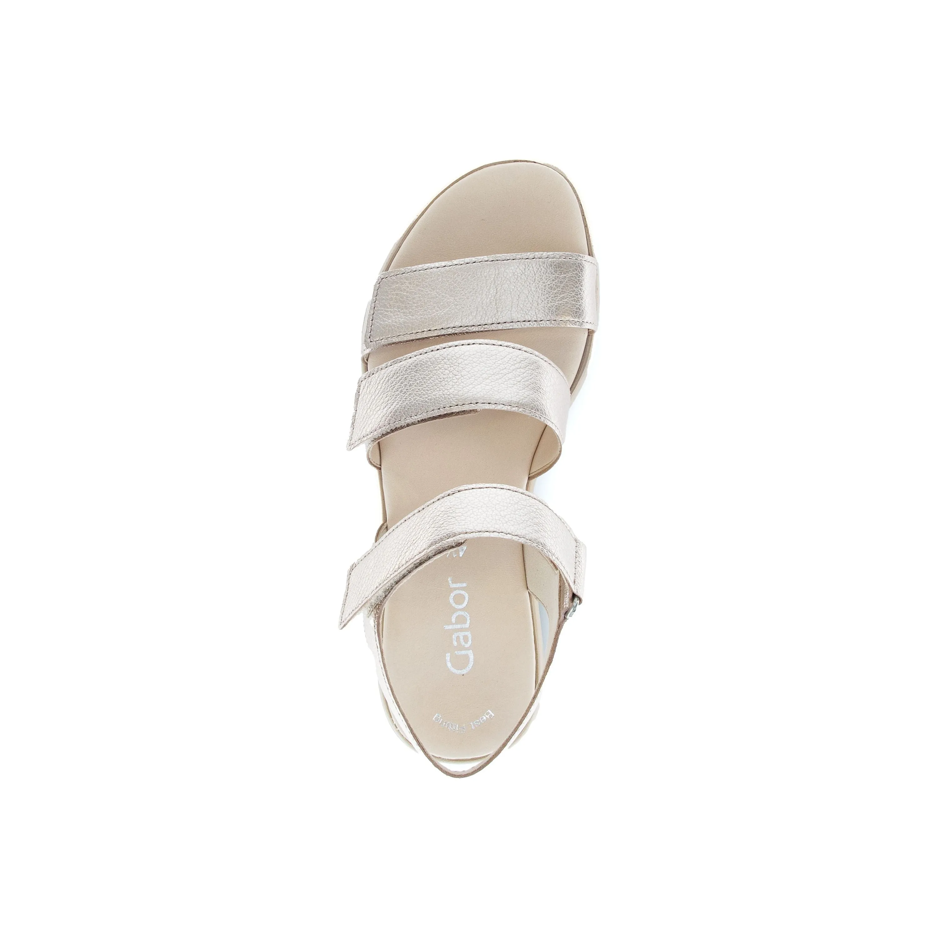 Gabor Alfa- Ladies Velcro Sandal in Gold