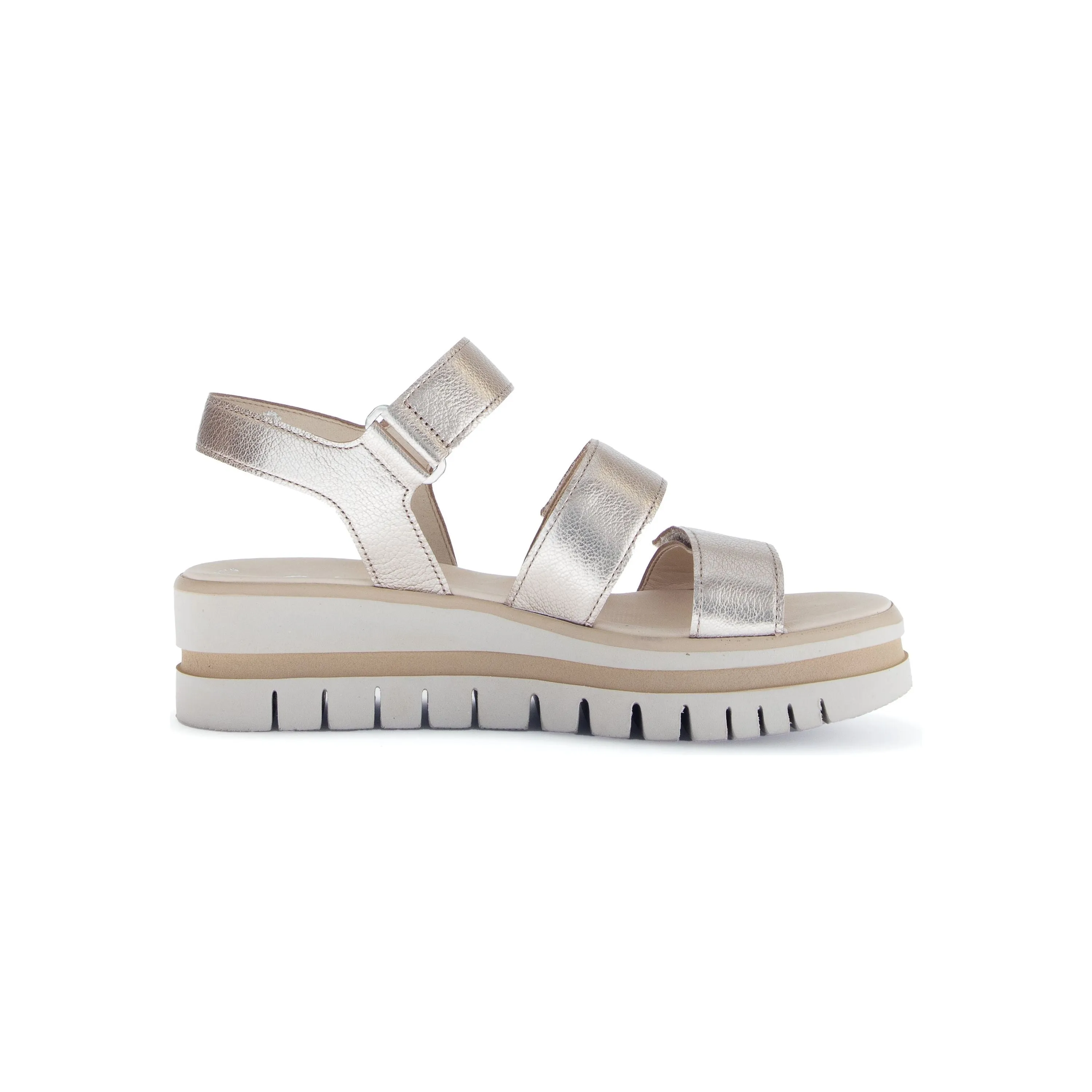 Gabor Alfa- Ladies Velcro Sandal in Gold