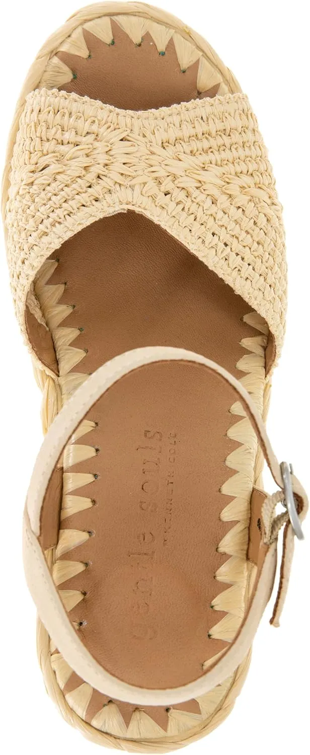 Gentle Souls by Kenneth Cole Women's Nomi Raffia Wedge Sandal