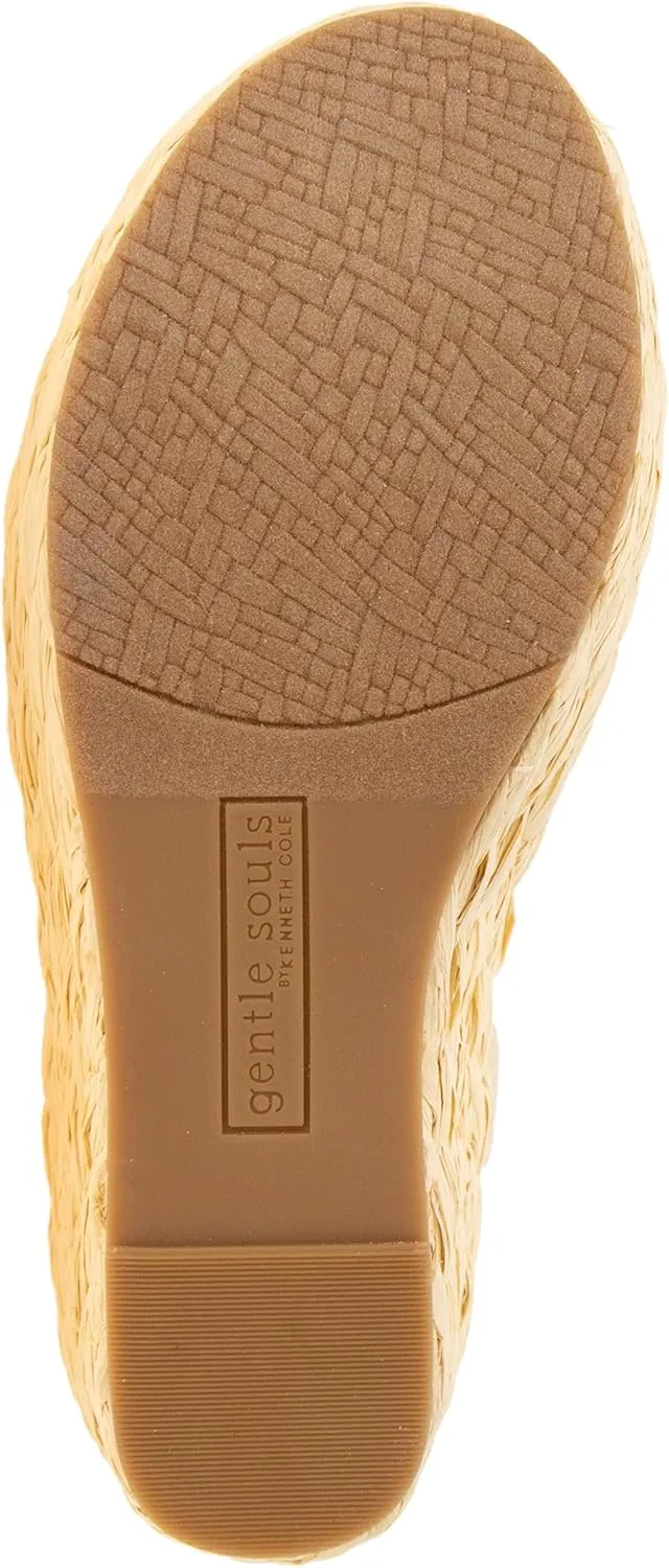 Gentle Souls by Kenneth Cole Women's Nomi Raffia Wedge Sandal