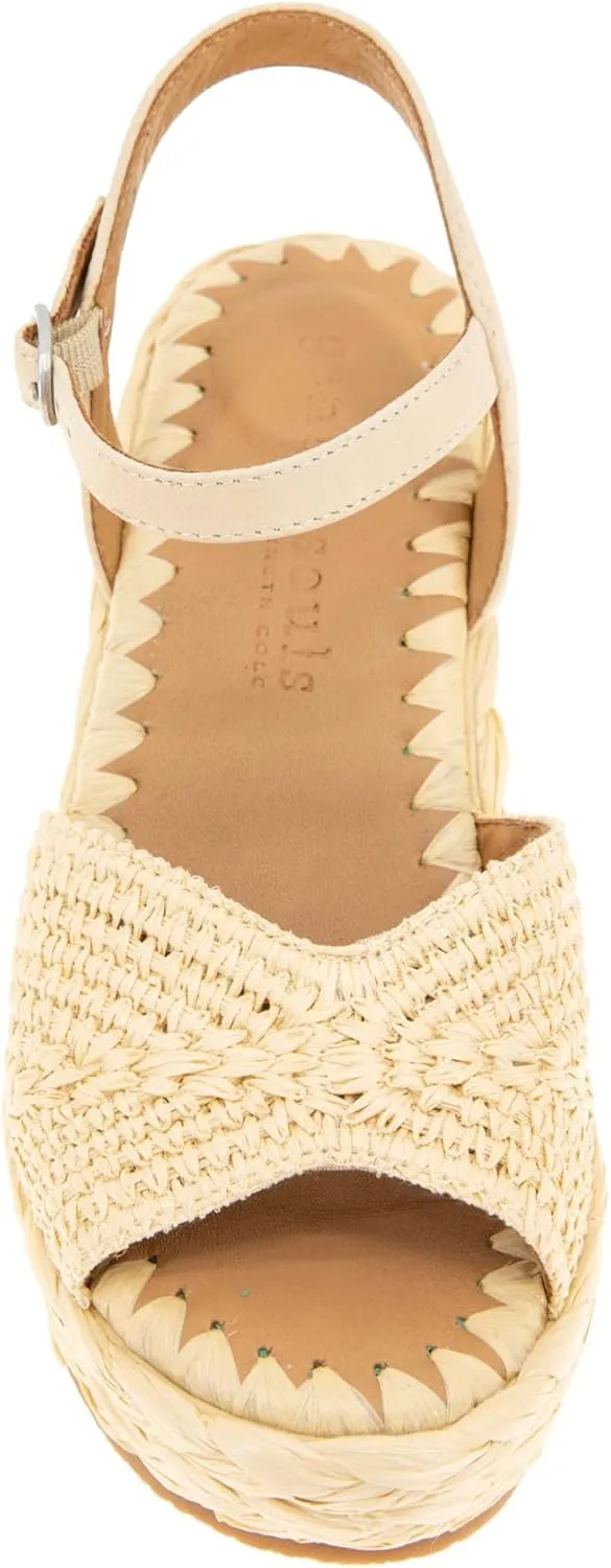 Gentle Souls by Kenneth Cole Women's Nomi Raffia Wedge Sandal