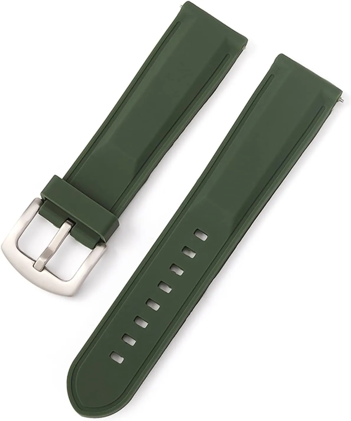 GGZONE RHAIYAN Silicone Rubber Watch Strap 18mm 20mm 22mm 24mm Watch Band Watch Strap Diving Waterproof Bracelet Replacement Compatible with Men Women(Red Silver,20mm)