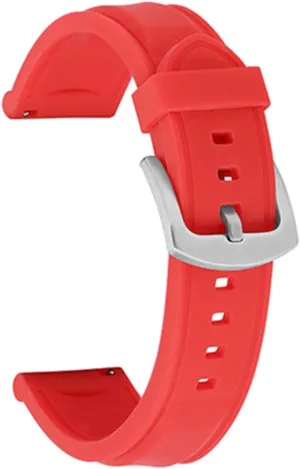 GGZONE RHAIYAN Silicone Rubber Watch Strap 18mm 20mm 22mm 24mm Watch Band Watch Strap Diving Waterproof Bracelet Replacement Compatible with Men Women(Red Silver,20mm)