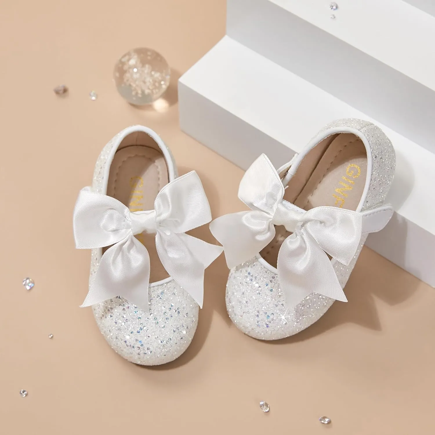GINFIVE Toddler Girls Dress Shoes Mary Janes Ballerina Flats for Girls Shoes Toddler