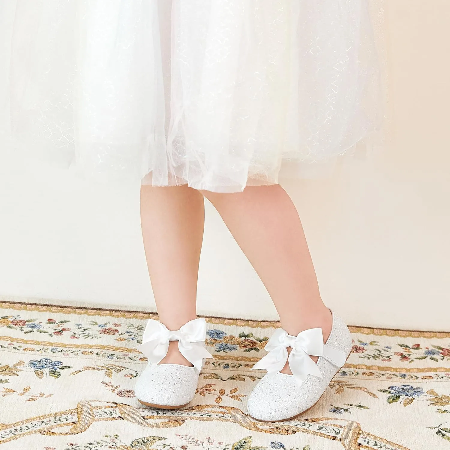 GINFIVE Toddler Girls Dress Shoes Mary Janes Ballerina Flats for Girls Shoes Toddler