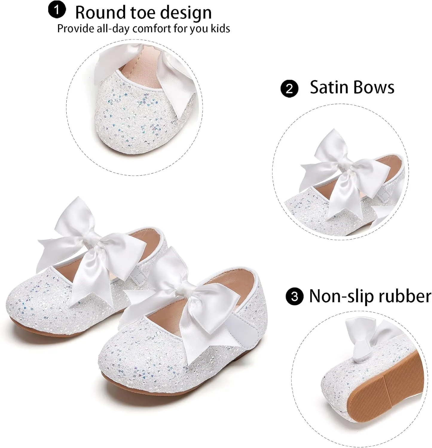 GINFIVE Toddler Girls Dress Shoes Mary Janes Ballerina Flats for Girls Shoes Toddler