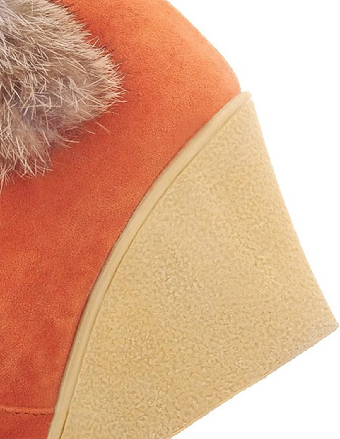 GUNIYIFS Womens Winter Snow Boots Chunky Heel Fur Lined Warm Boots Comfortable Slip On Suede Mid-Calf High Heel Boots Fashion