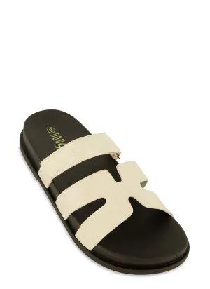 H Band Velcro Slide Sandals