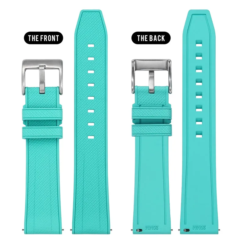Herringbone Textured FKM Rubber Watchband WDS008