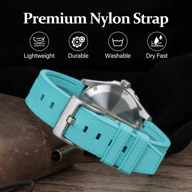 Herringbone Textured FKM Rubber Watchband WDS008