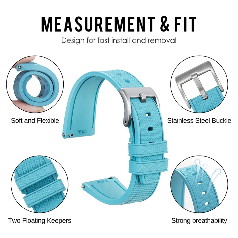 Herringbone Textured FKM Rubber Watchband WDS008