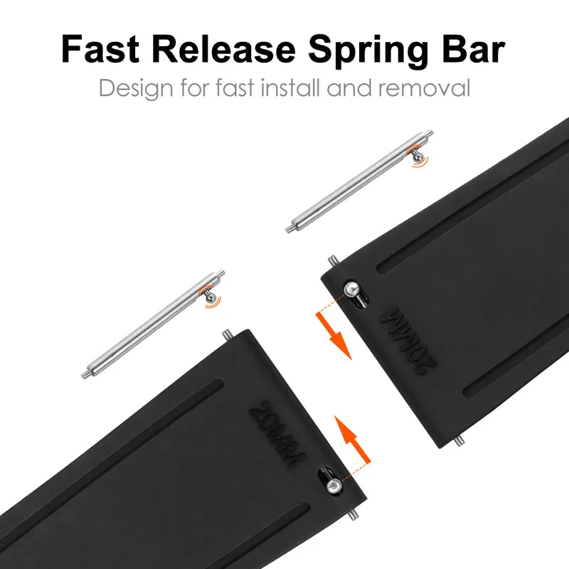 Herringbone Textured FKM Rubber Watchband WDS008