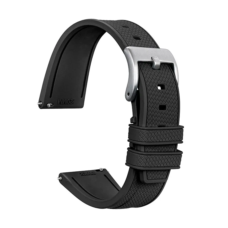 Herringbone Textured FKM Rubber Watchband WDS008