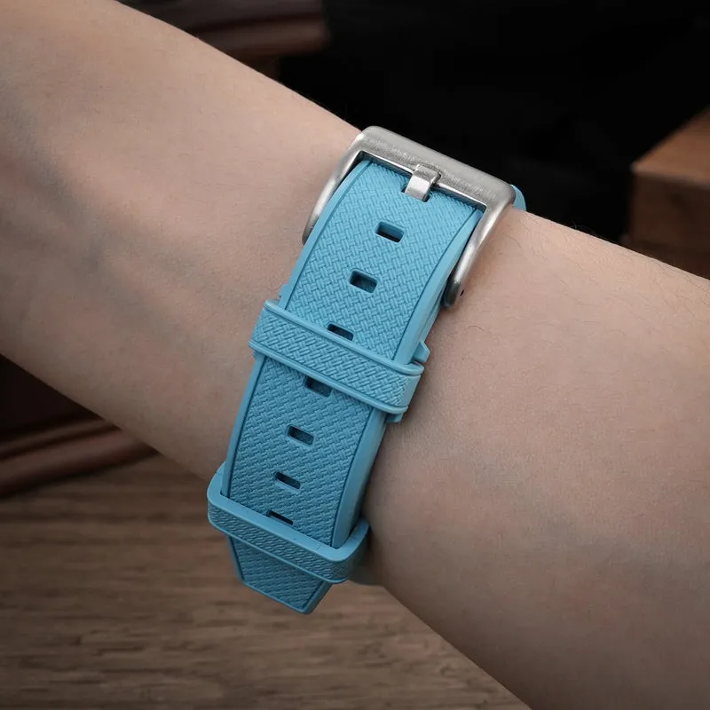 Herringbone Textured FKM Rubber Watchband WDS008