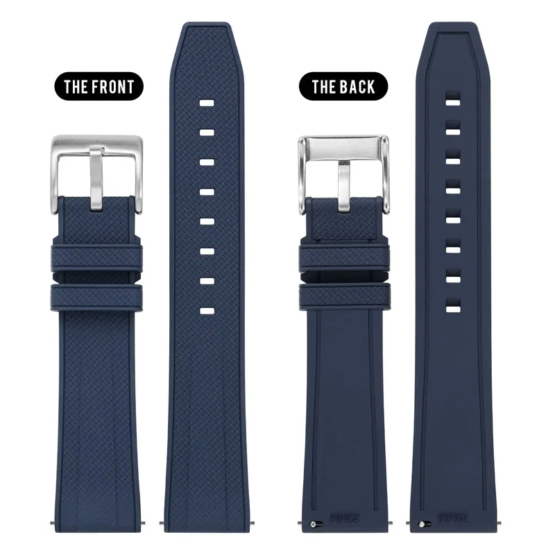 Herringbone Textured FKM Rubber Watchband WDS008