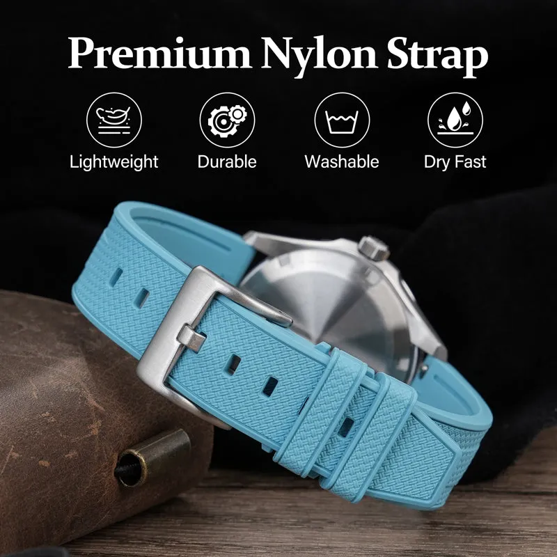 Herringbone Textured FKM Rubber Watchband WDS008