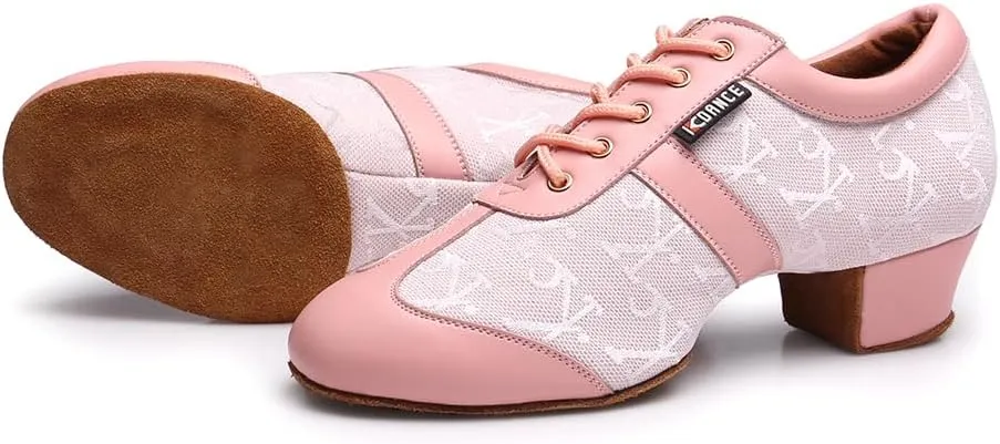 HIPPOSEUS Women's Professional Latin Dance Practice Shoes Closed Toe Competition Training Dance Shoes Indoor,Model 2213