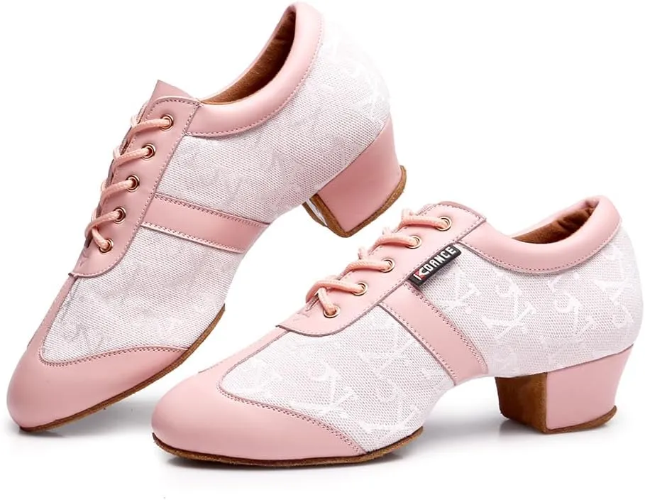 HIPPOSEUS Women's Professional Latin Dance Practice Shoes Closed Toe Competition Training Dance Shoes Indoor,Model 2213