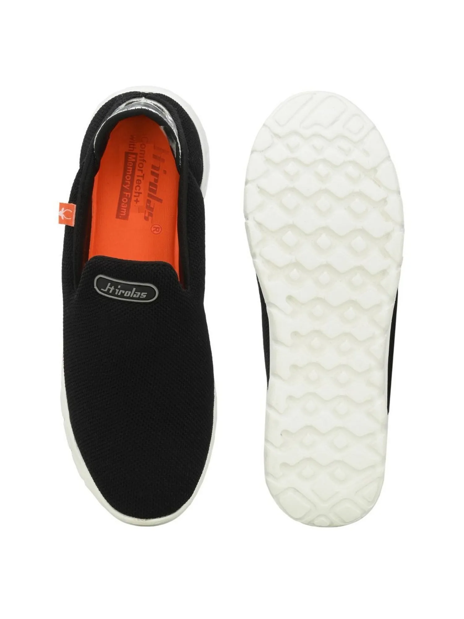 Hirolas® Women Black Mesh Fitness Slip-On Sports_Shoes (HRLWF14BLK)