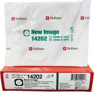Hollister 14202 New Image Flat Flexwear Cut To Fit up to 1-1/4", Skin Barrier, Green Color Code Match, 5 Pack – 1-3/4” Flange Size