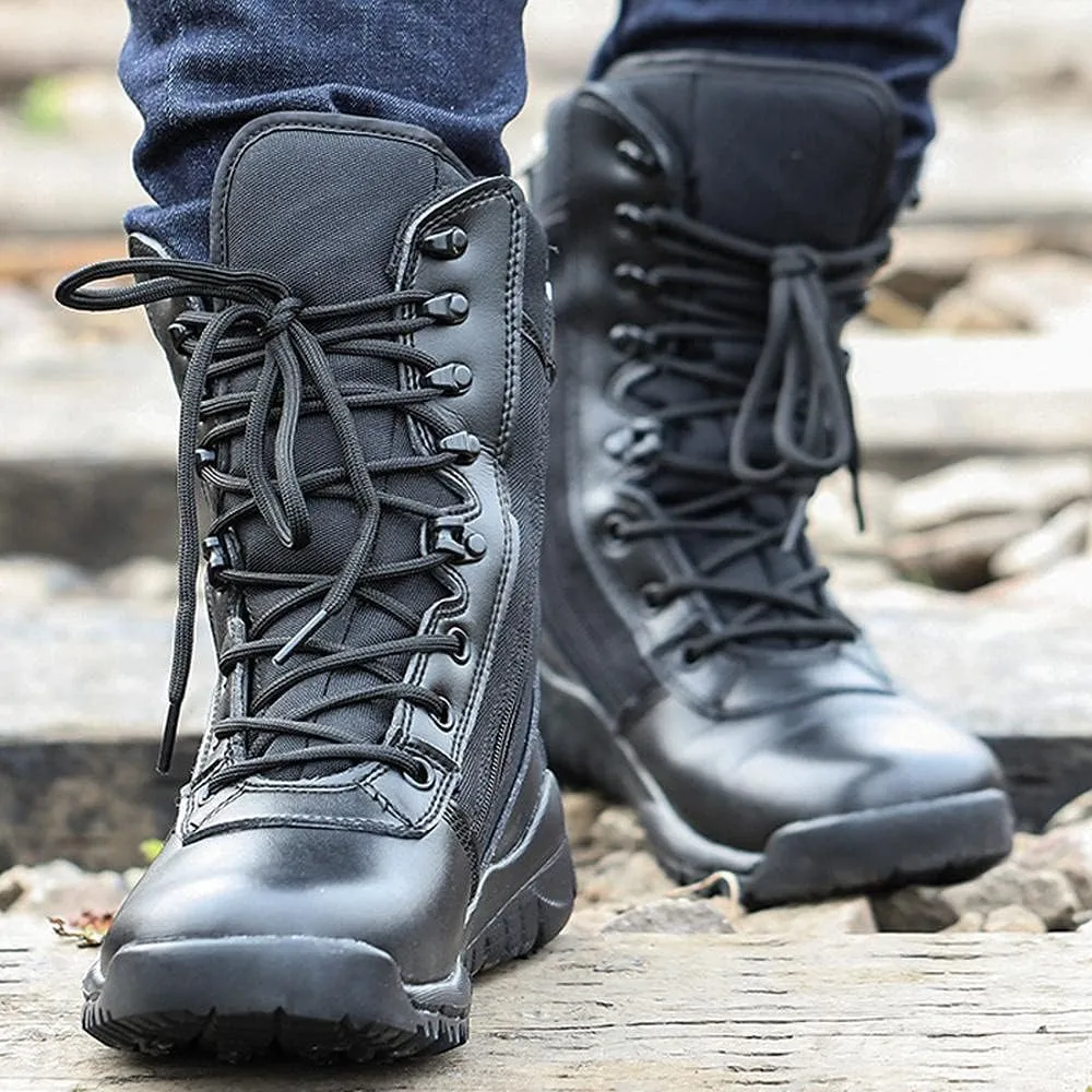 hongrenamz Men's Waterproof Camping Hiking Trekking Boots Ankle High-top