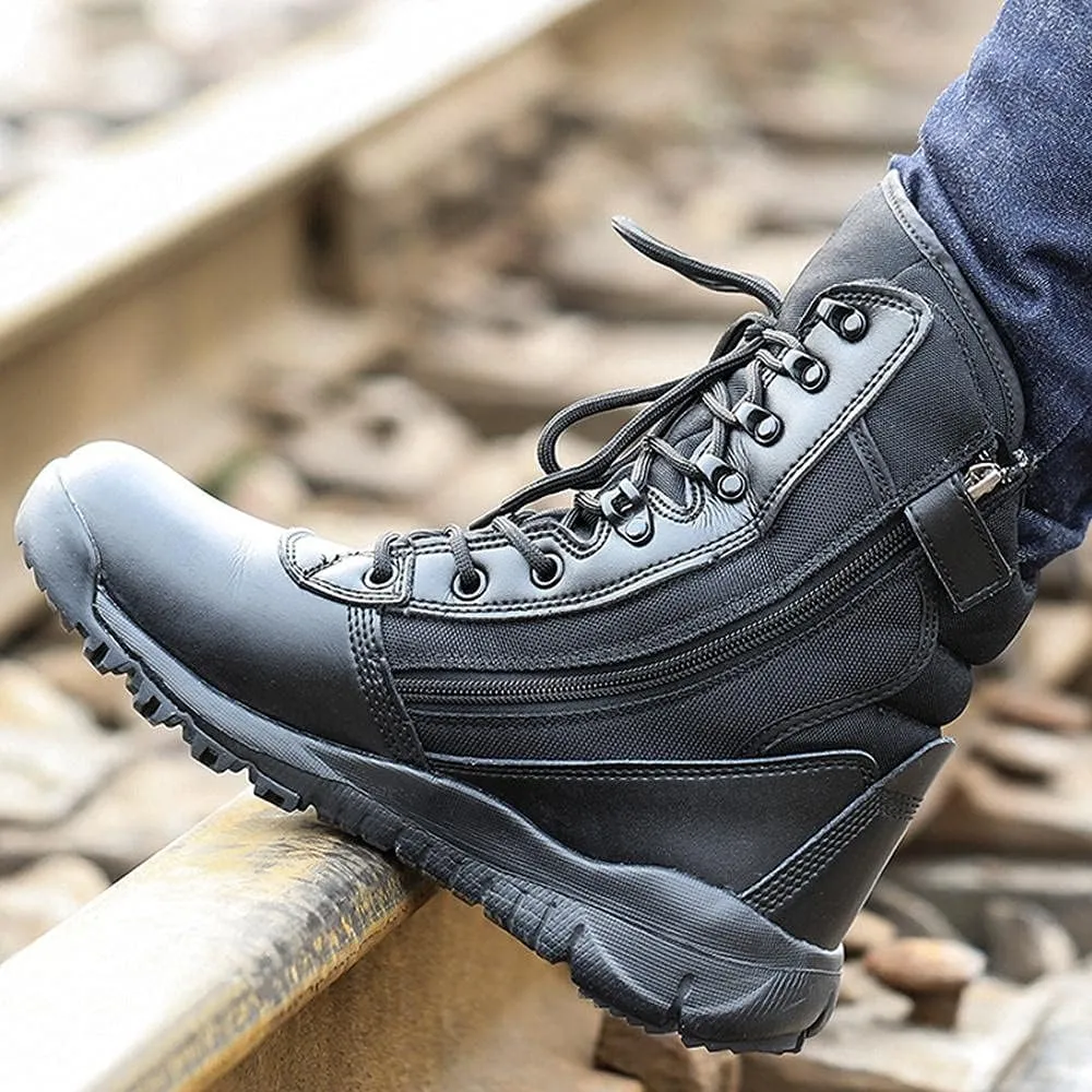 hongrenamz Men's Waterproof Camping Hiking Trekking Boots Ankle High-top