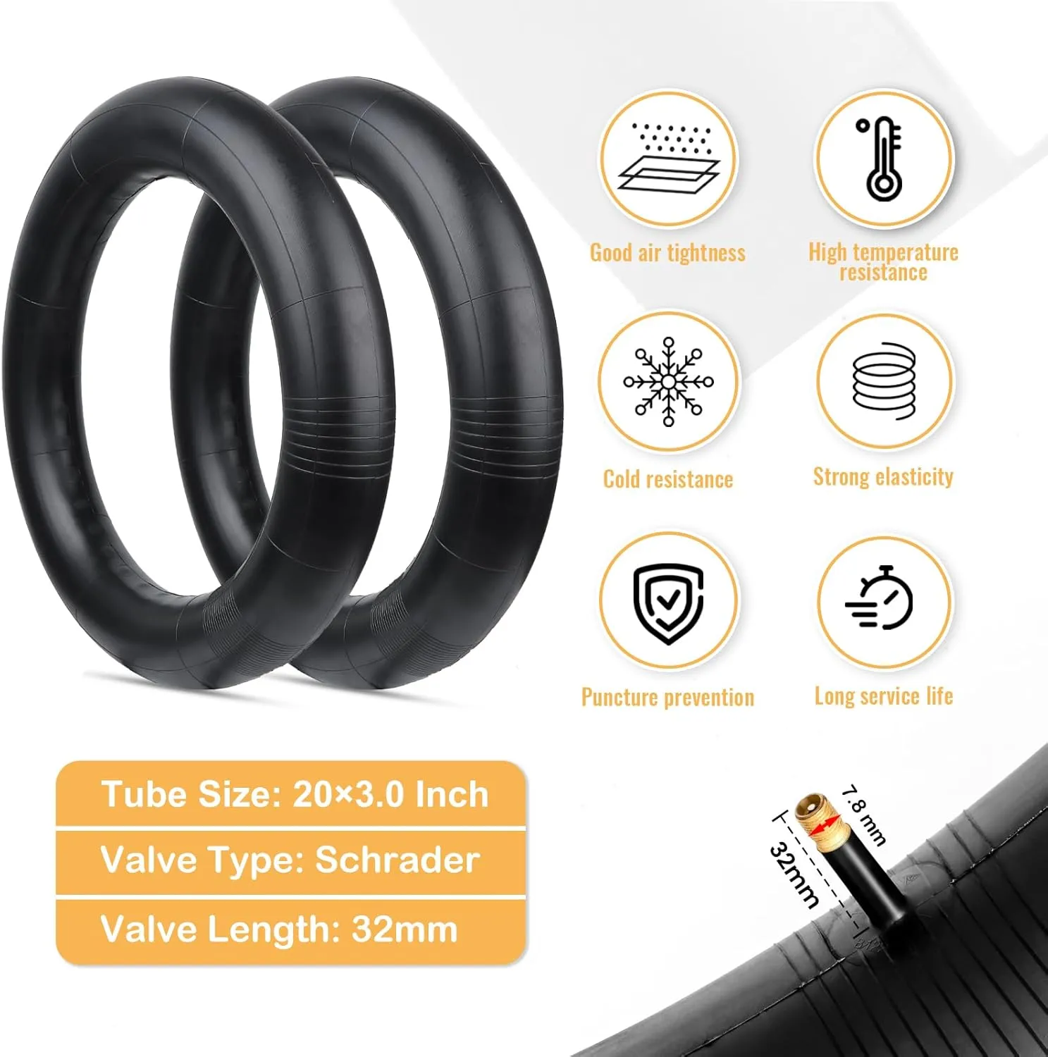Hycline Fat Bike Replacement Tire: 20x3.0/26x3.0 Inch Puncture Resistant Folding MTB Bicycle Tires, All Terrain High-Density Bike Tires with Street or Trail Riding