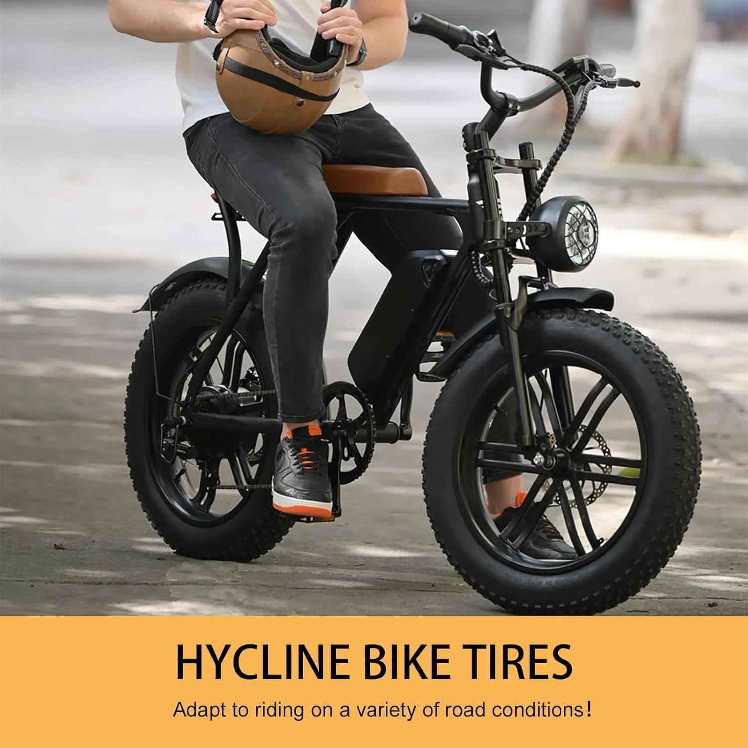 Hycline Fat Bike Replacement Tire: 20x3.0/26x3.0 Inch Puncture Resistant Folding MTB Bicycle Tires, All Terrain High-Density Bike Tires with Street or Trail Riding