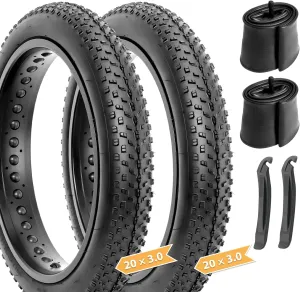 Hycline Fat Bike Replacement Tire: 20x3.0/26x3.0 Inch Puncture Resistant Folding MTB Bicycle Tires, All Terrain High-Density Bike Tires with Street or Trail Riding