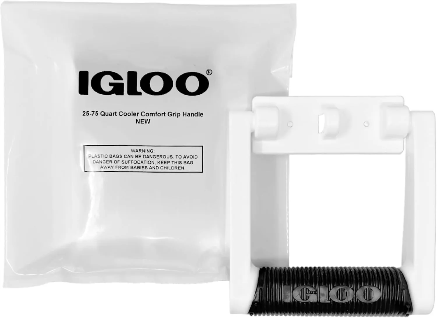 Igloo Premium Comfort Rubber Grip Swing-Up Handle, 25-75 Qt Coolers, White (1 Handle)