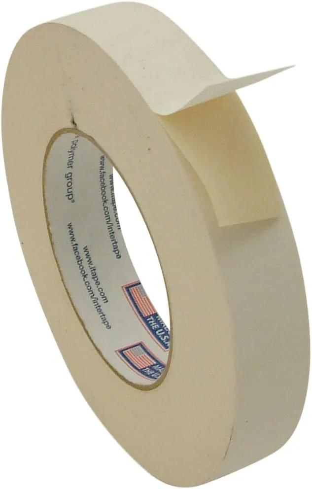 Intertape 591/BEIG136 591 Double Sided Flat back Paper Tape: 1" x 36 yd., Beige